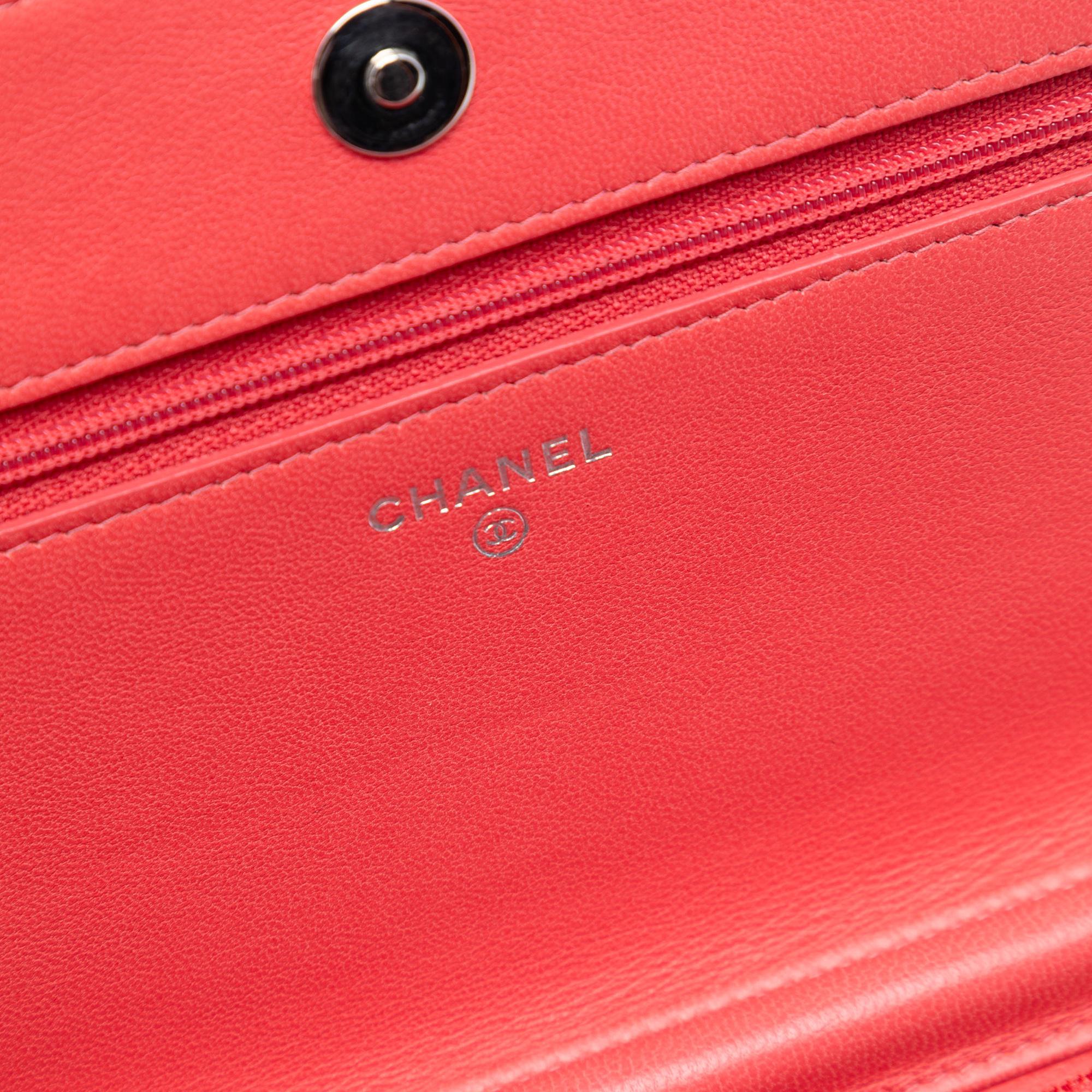 Chanel Quilted Lambskin Color Pop CC Wallet on Chain
