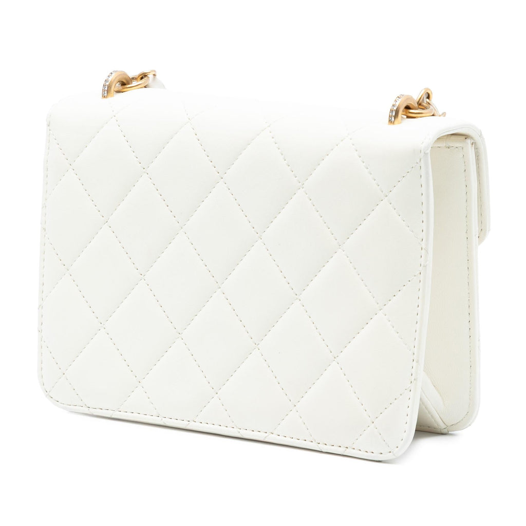 Chanel Quilted Lambskin Crystal Geometric CC Frame Flap