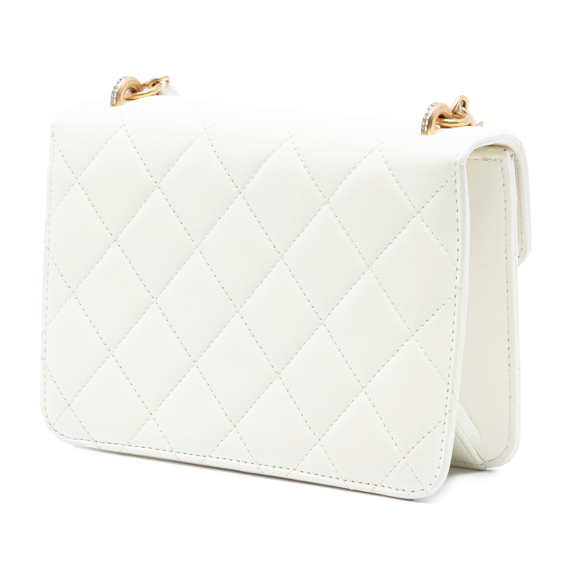 Chanel Quilted Lambskin Crystal Geometric CC Frame Flap