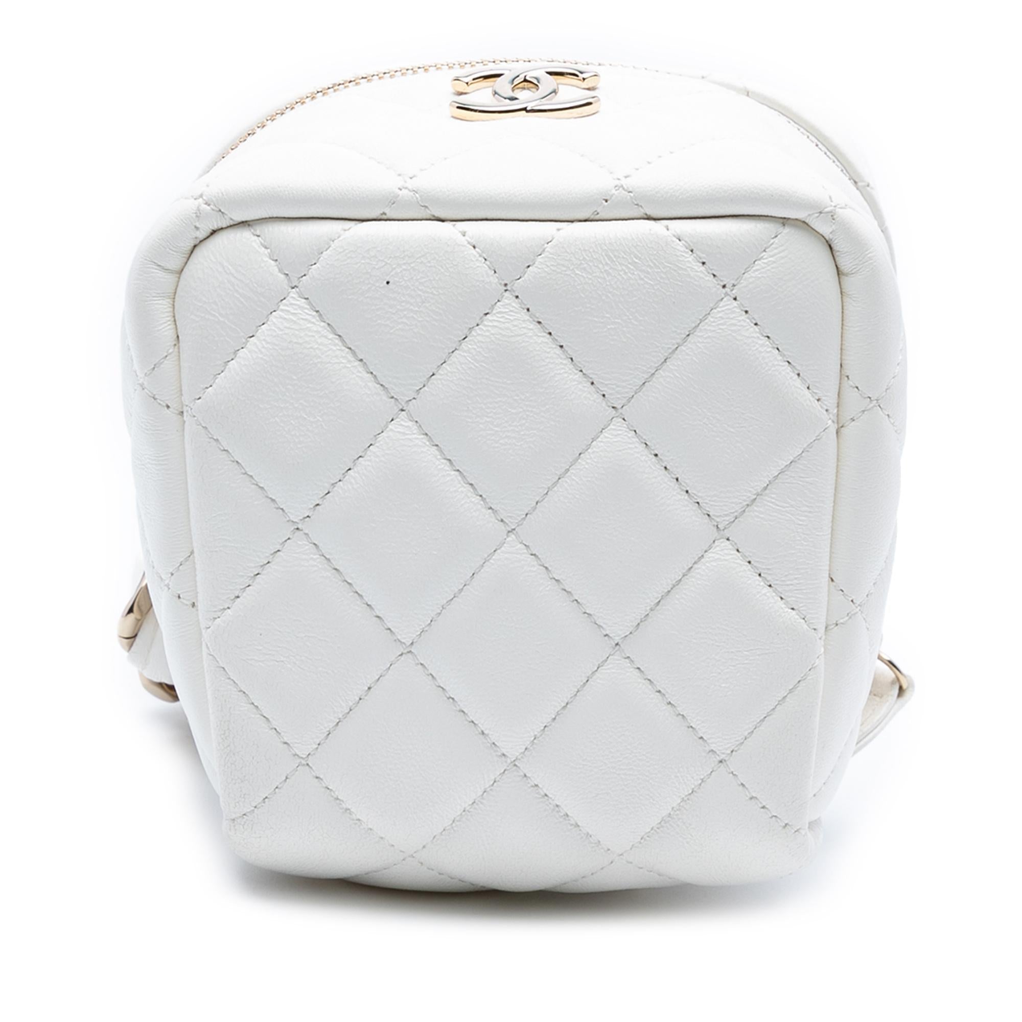 Chanel Quilted Lambskin Cube Chain Wristlet Case