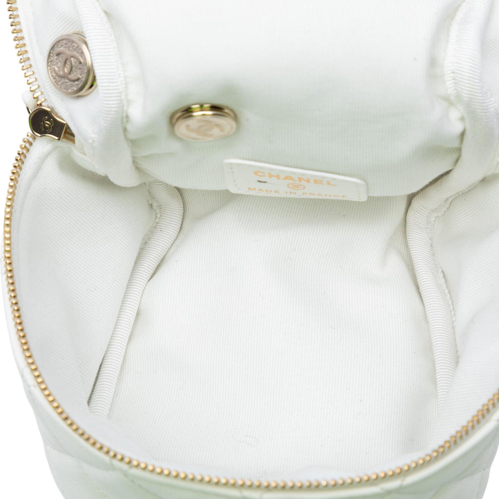 Chanel Quilted Lambskin Cube Chain Wristlet Case