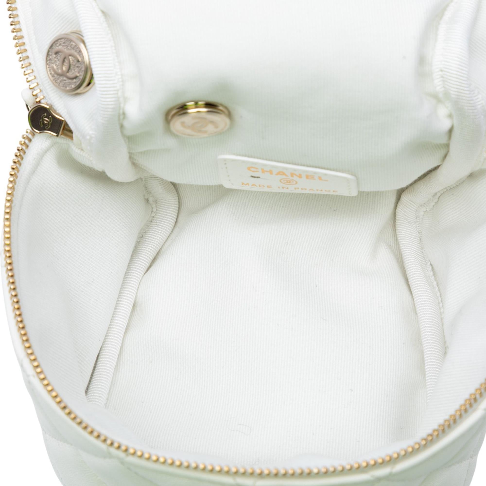 Chanel Quilted Lambskin Cube Chain Wristlet Case