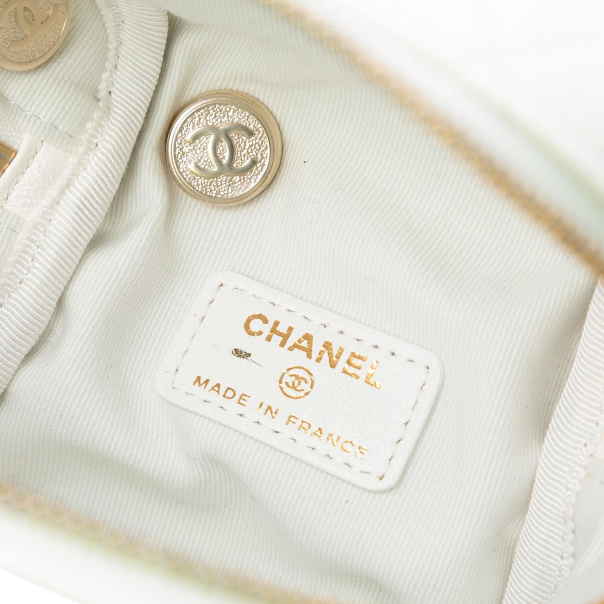 Chanel Quilted Lambskin Cube Chain Wristlet Case