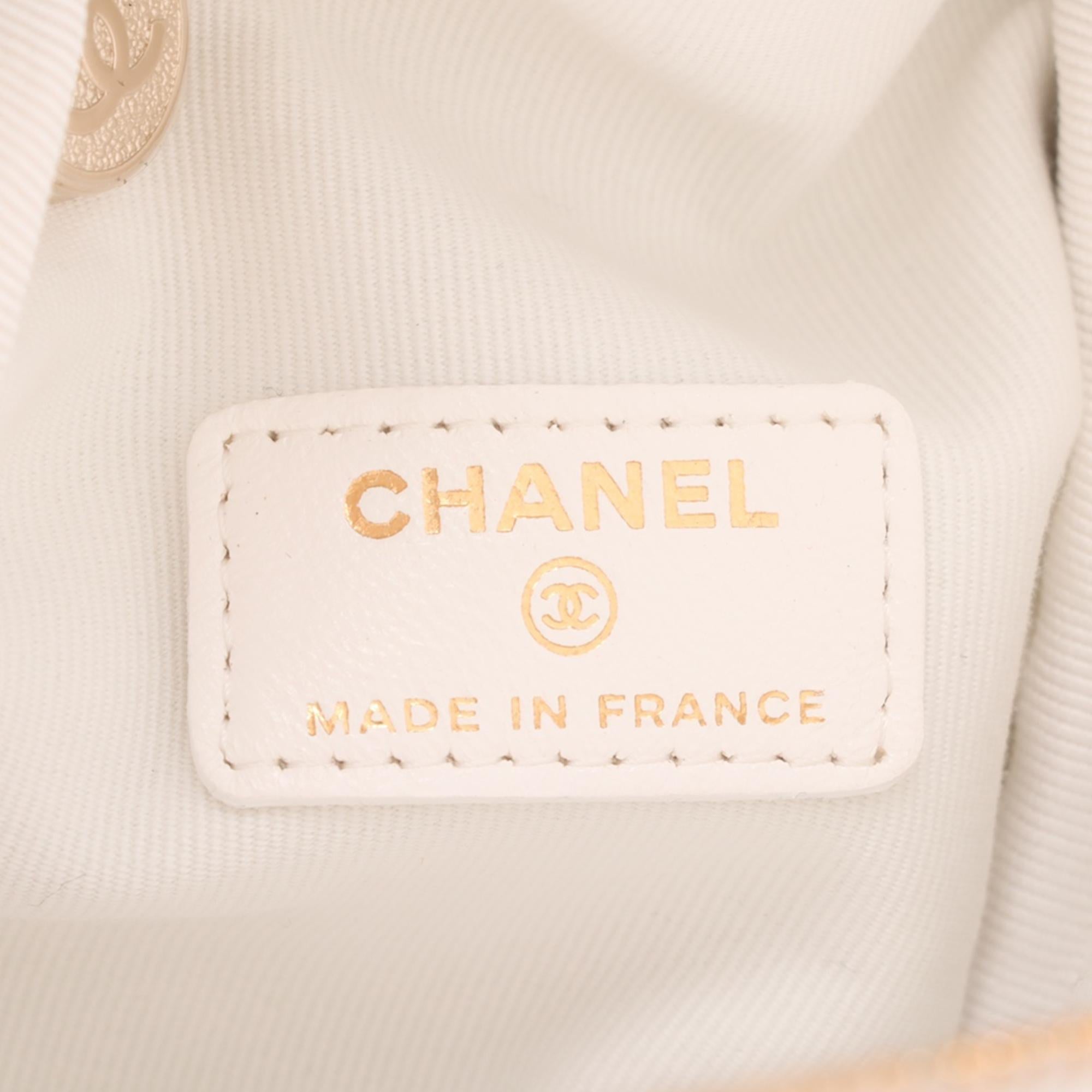 Chanel Quilted Lambskin Cube Chain Wristlet Case