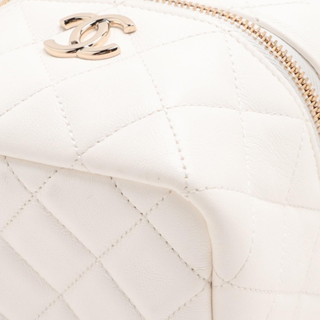 Chanel Quilted Lambskin Cube Chain Wristlet Case
