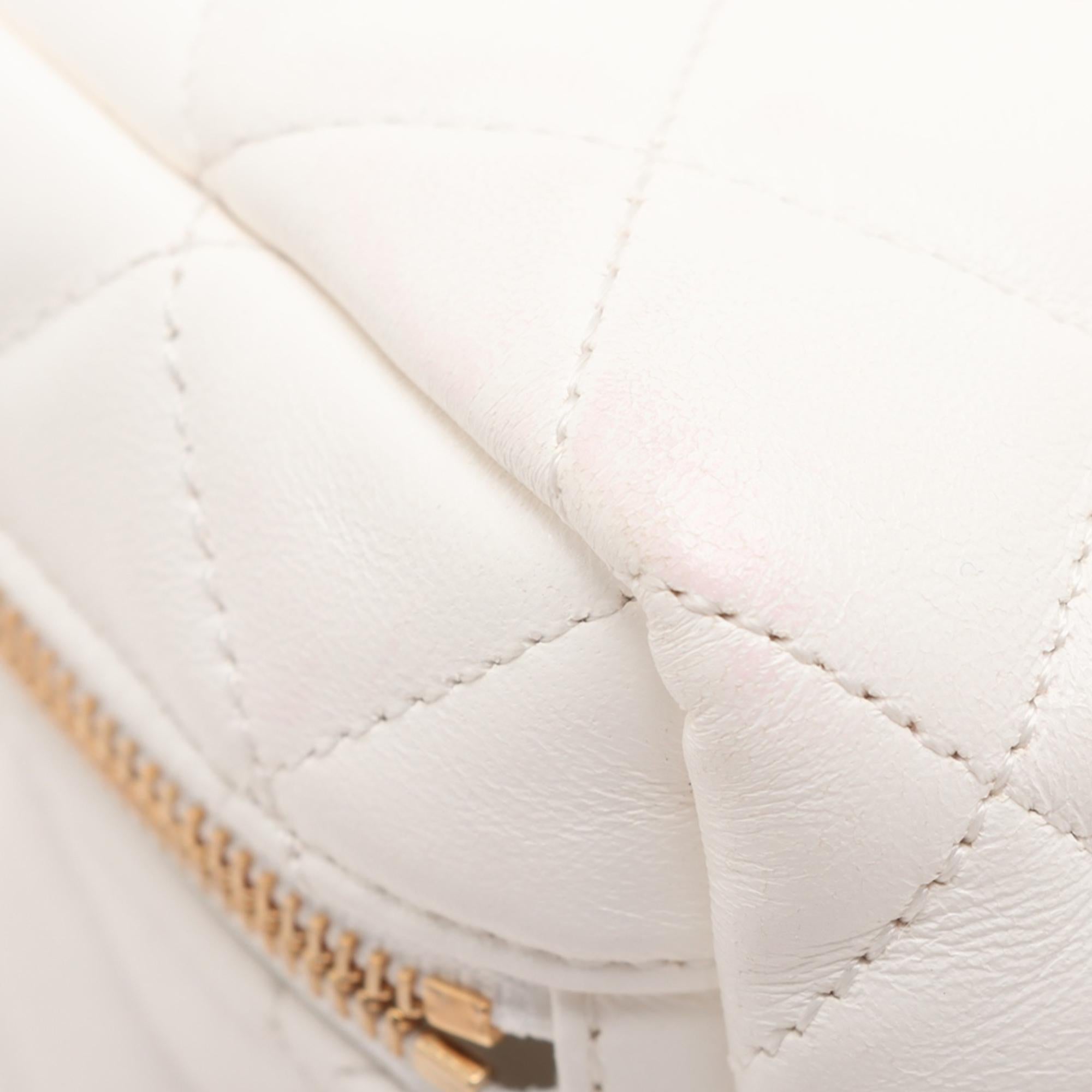 Chanel Quilted Lambskin Cube Chain Wristlet Case