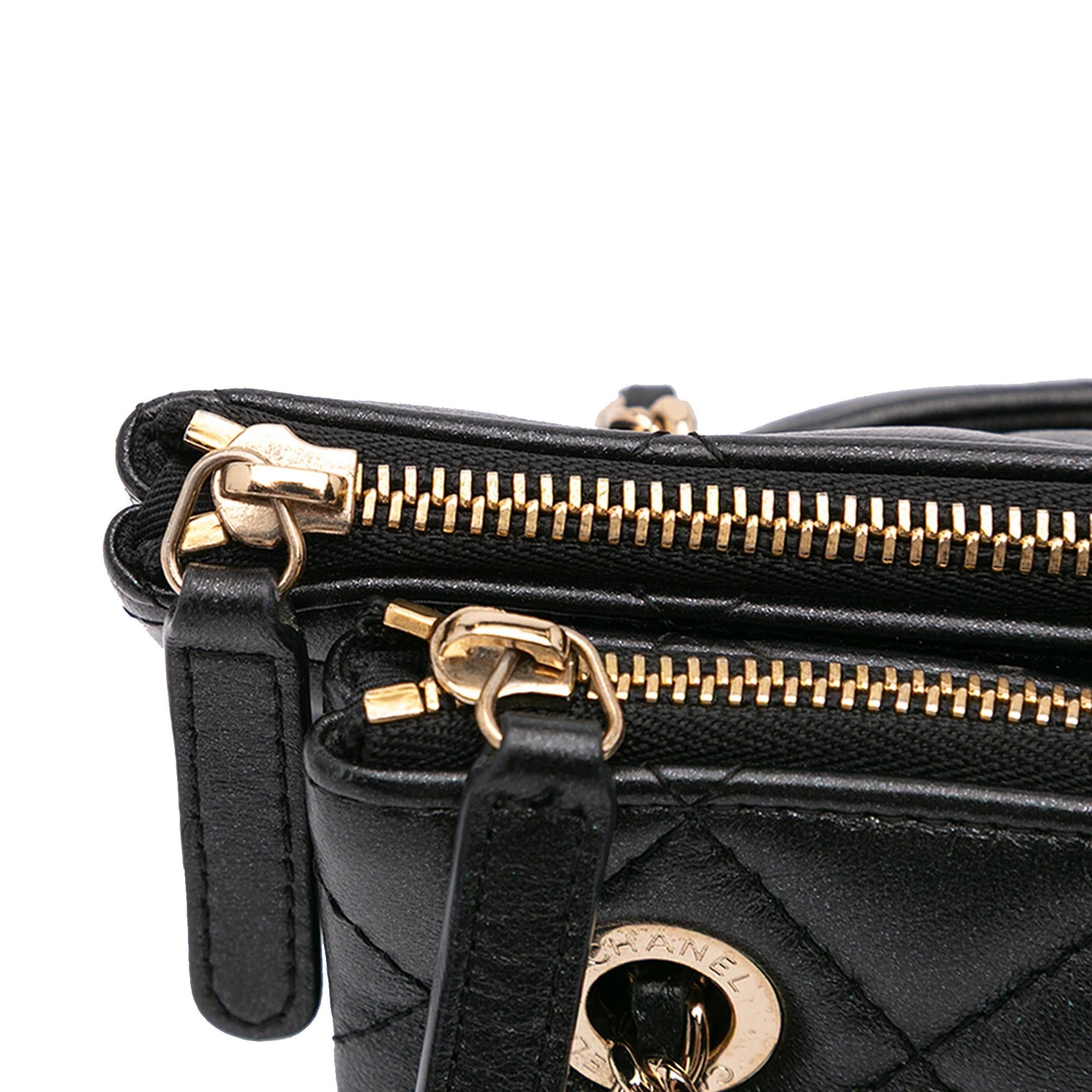 Chanel Quilted Lambskin Double Case with Chain