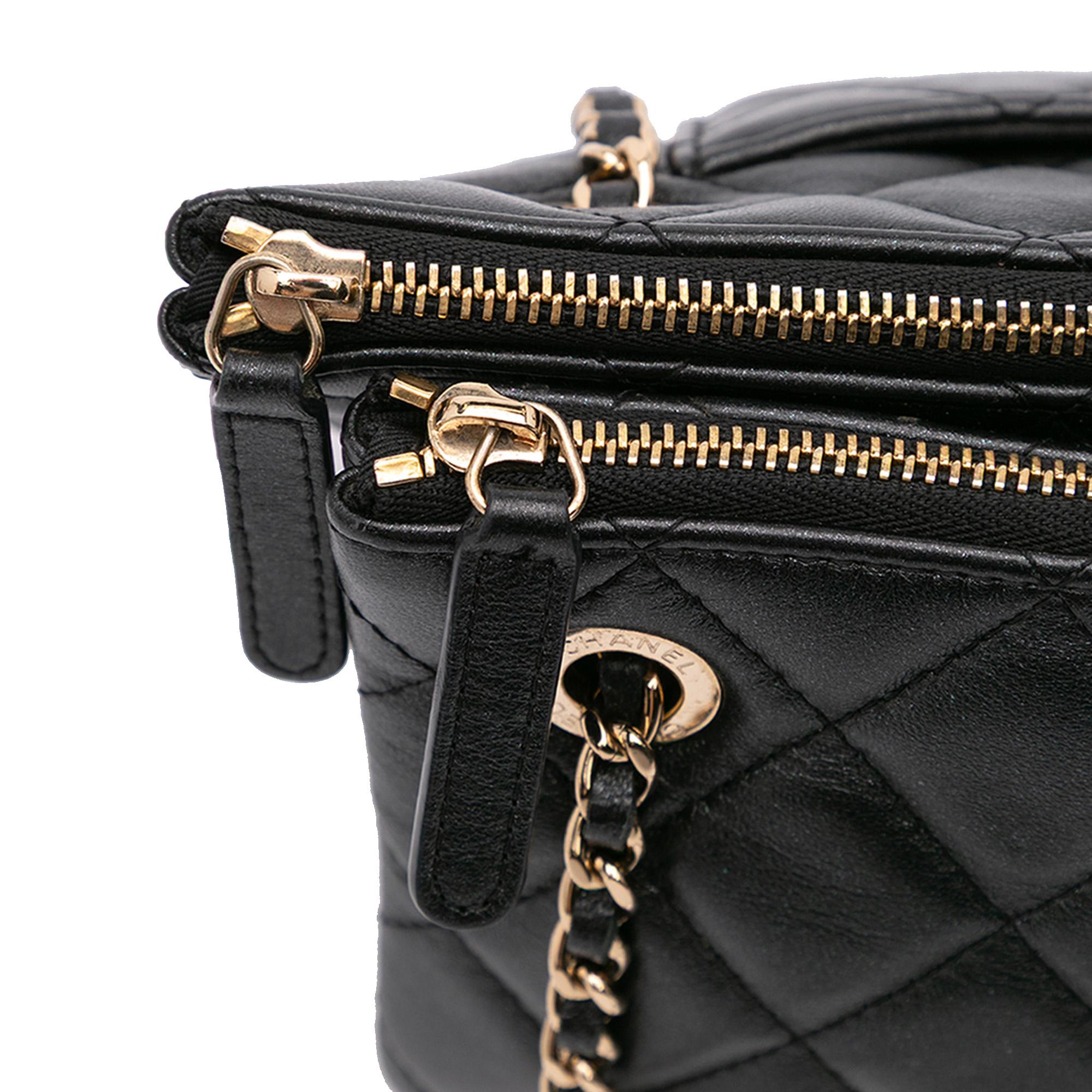 Chanel Quilted Lambskin Double Case with Chain