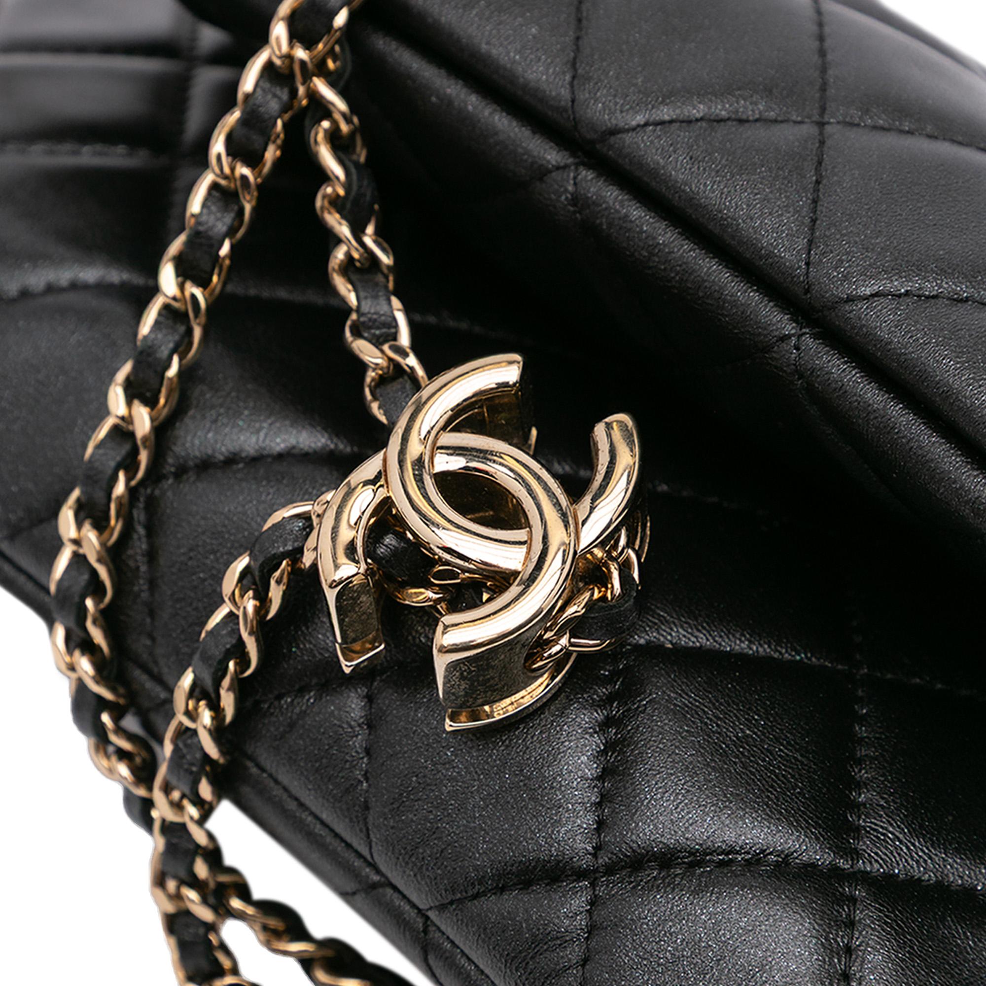 Chanel Quilted Lambskin Double Case with Chain