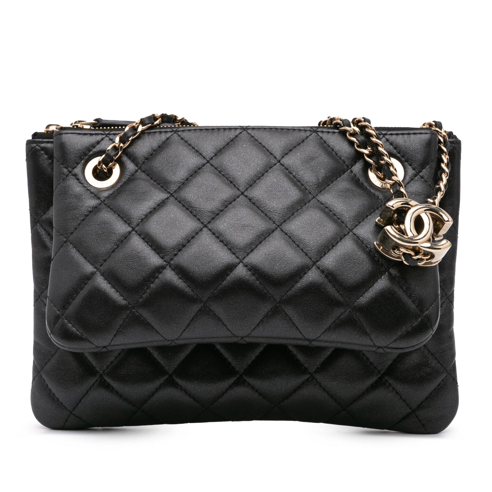 Chanel Quilted Lambskin Double Case with Chain