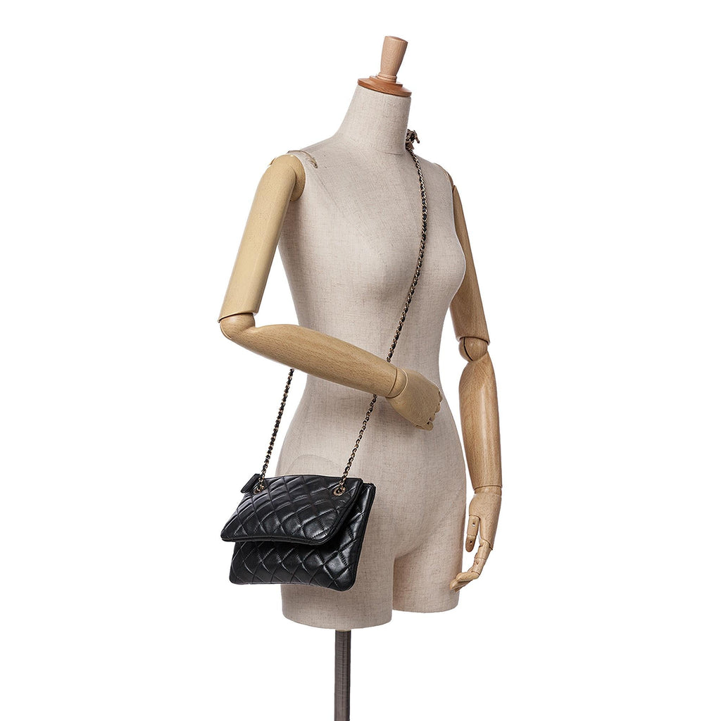 Chanel Quilted Lambskin Double Case with Chain
