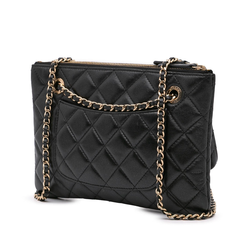 Chanel Quilted Lambskin Double Case with Chain