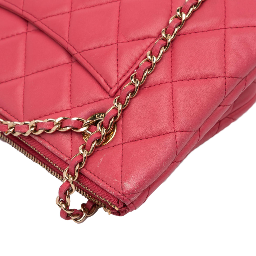 Chanel Quilted Lambskin Double Case with Chain