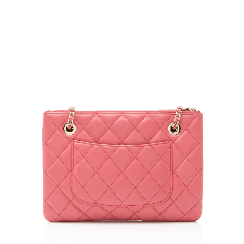 Chanel Quilted Lambskin Double Case with Chain