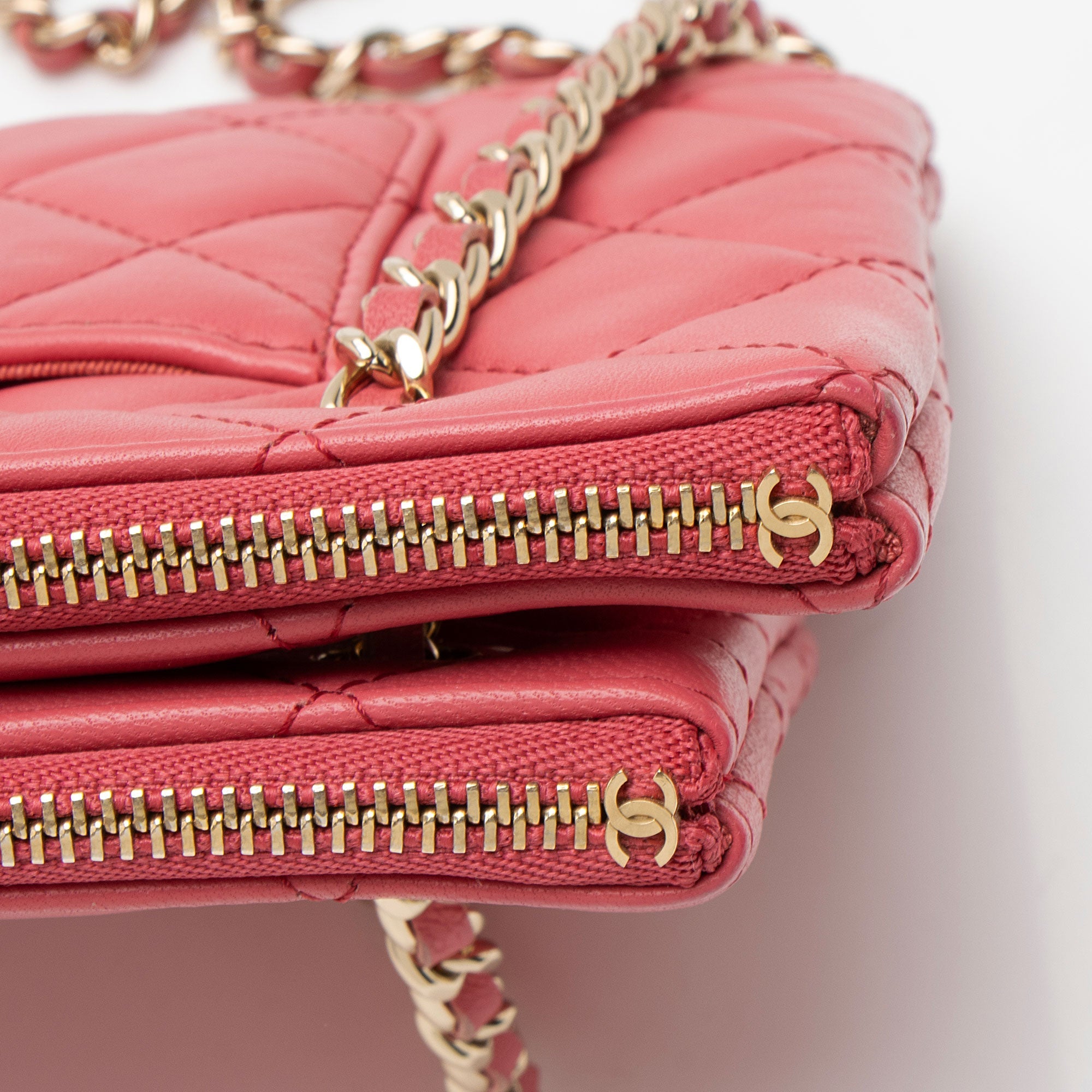 Chanel Quilted Lambskin Double Case with Chain