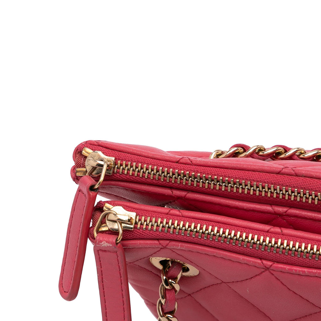 Chanel Quilted Lambskin Double Case with Chain