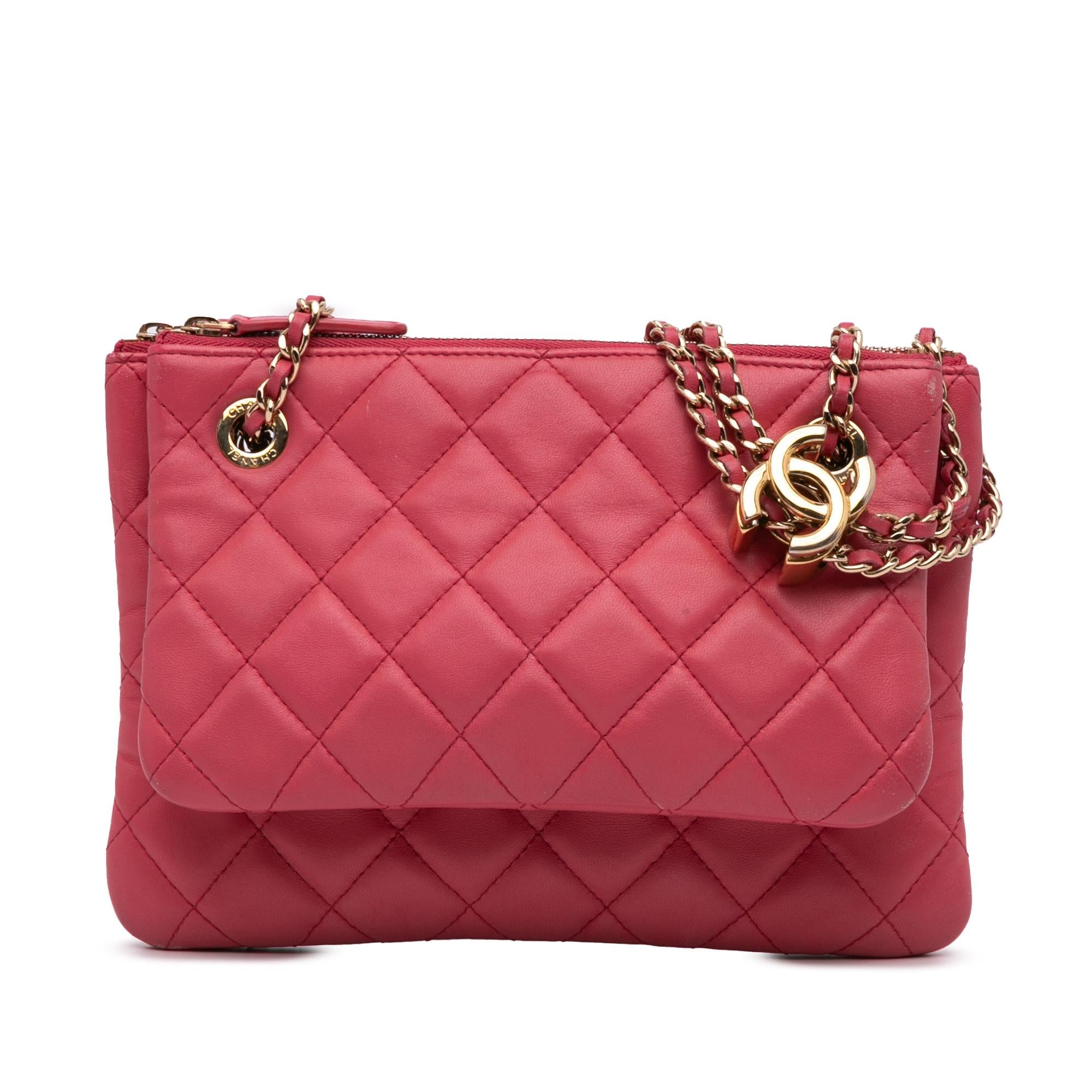 Chanel Quilted Lambskin Double Case with Chain