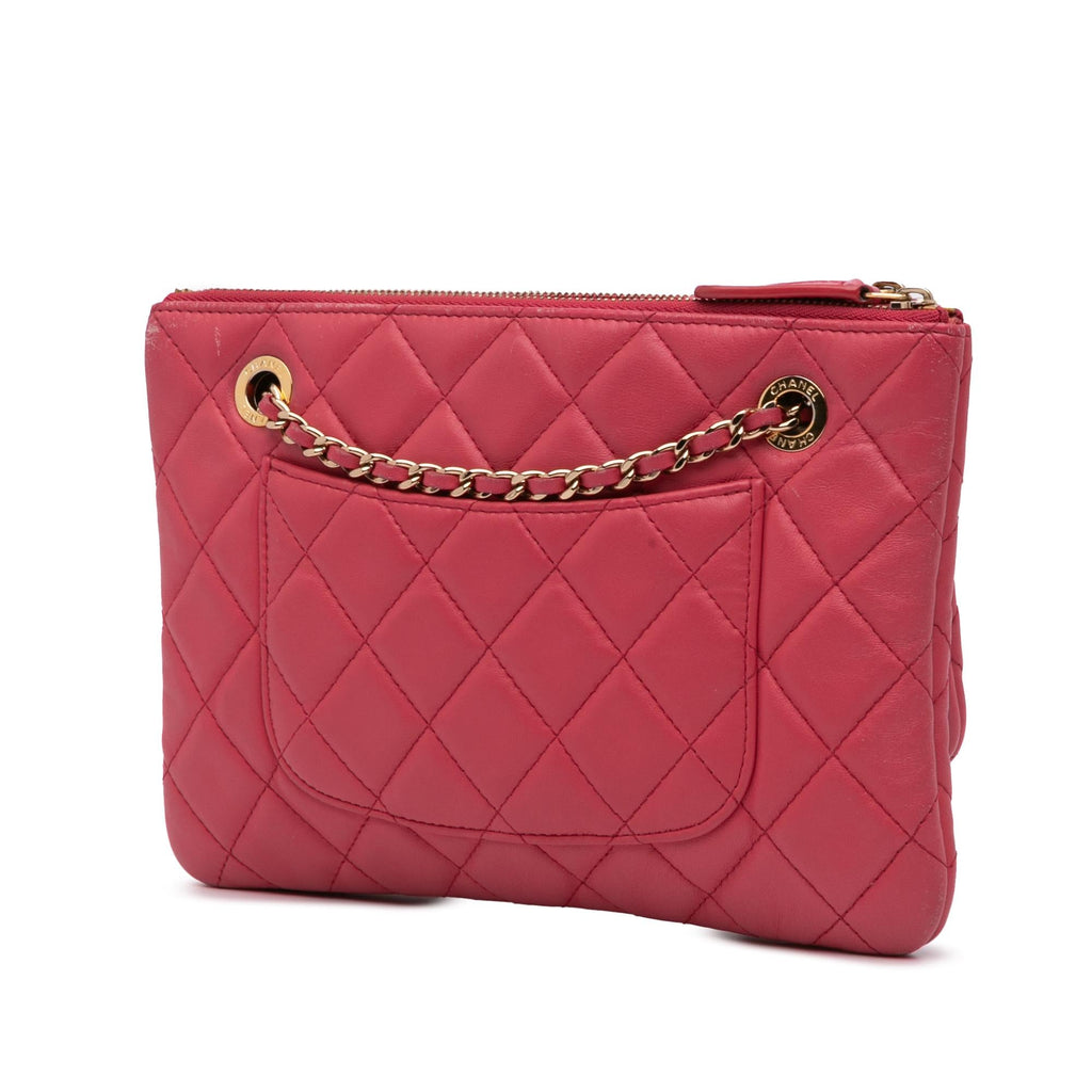 Chanel Quilted Lambskin Double Case with Chain