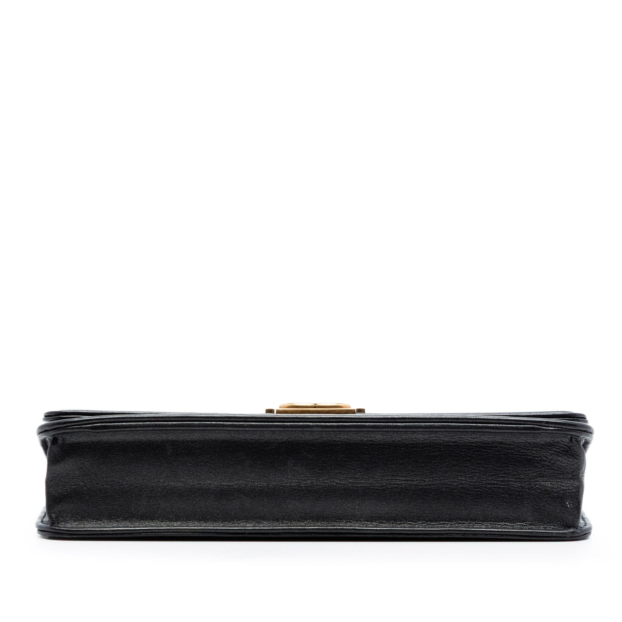 Chanel Quilted Lambskin Double Stitch Boy Wallet On Chain