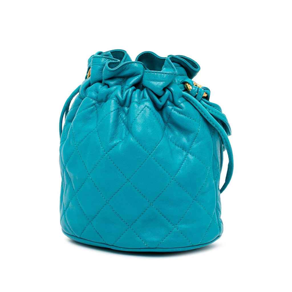 Chanel Quilted Lambskin Drawstring Tassel Bucket Bag