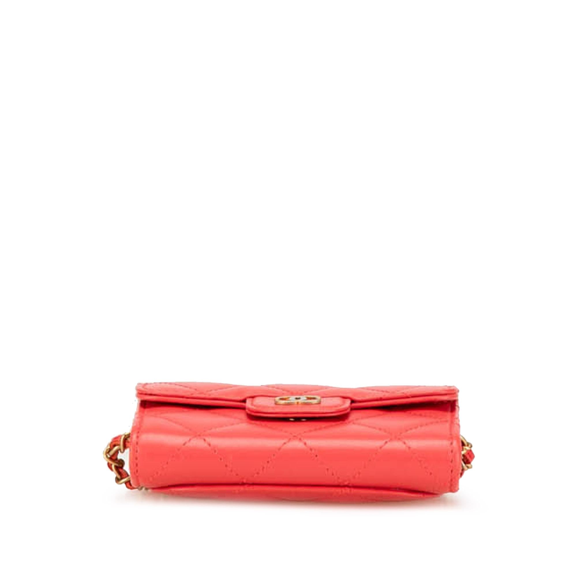 Chanel Quilted Lambskin Flap Card Holder on Chain