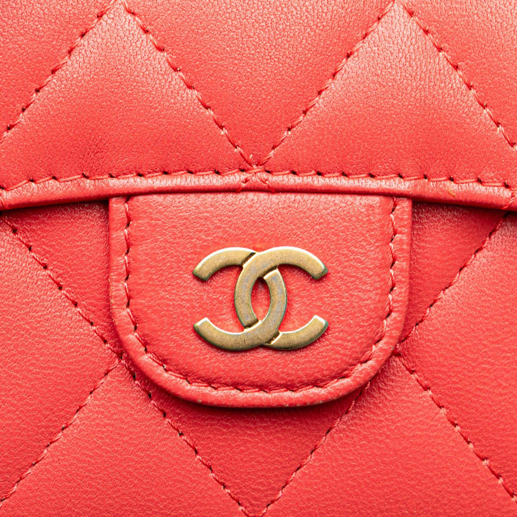 Chanel Quilted Lambskin Flap Card Holder on Chain