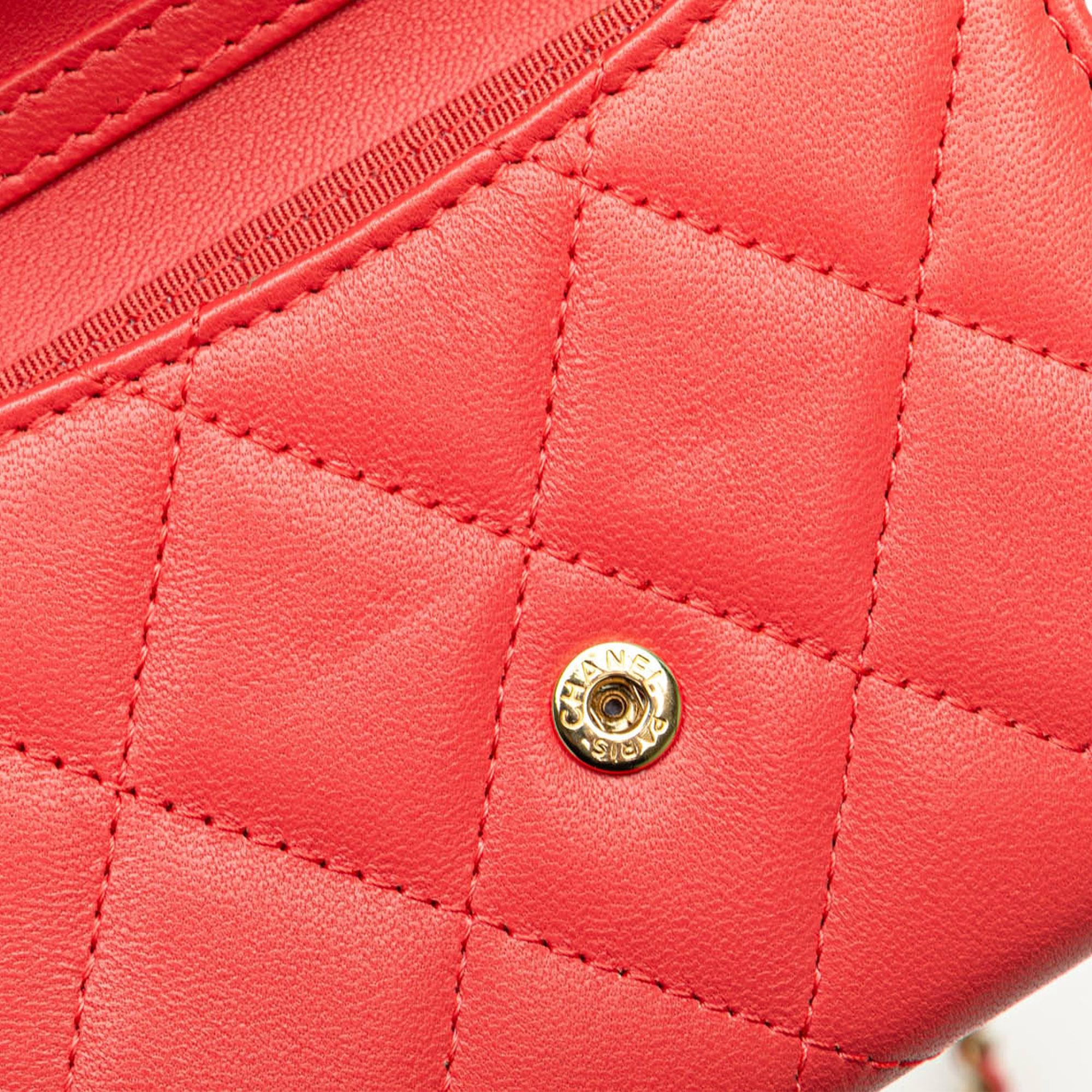 Chanel Quilted Lambskin Flap Card Holder on Chain