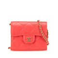 Chanel Quilted Lambskin Flap Card Holder on Chain