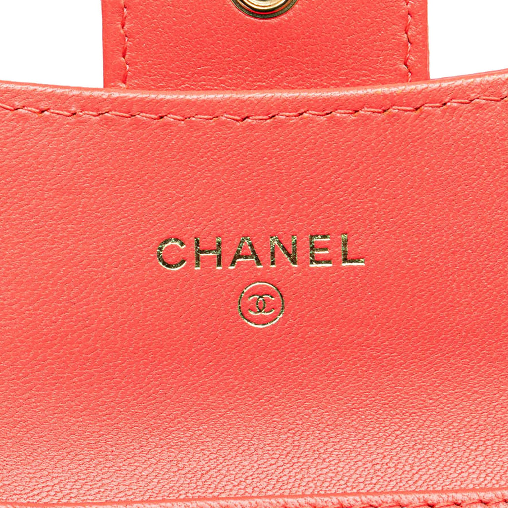 Chanel Quilted Lambskin Flap Card Holder on Chain