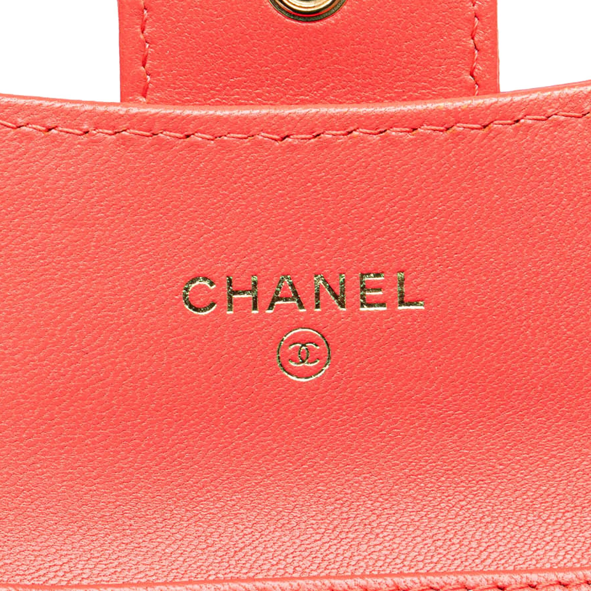 Chanel Quilted Lambskin Flap Card Holder on Chain