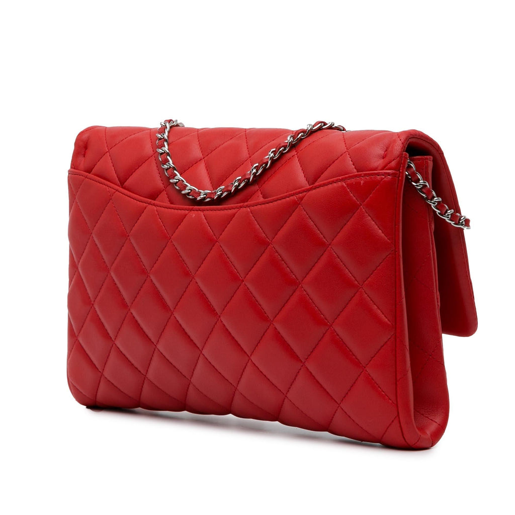 Chanel Quilted Lambskin Flap Clutch with Chain (SHG-w0bGwq)