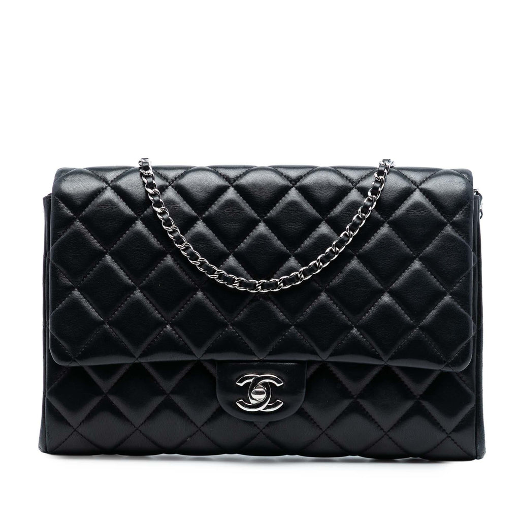 Chanel Quilted Lambskin Flap Clutch with Chain