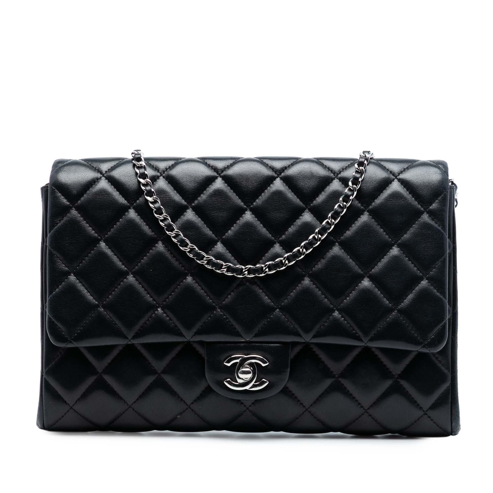 Chanel Quilted Lambskin Flap Clutch with Chain
