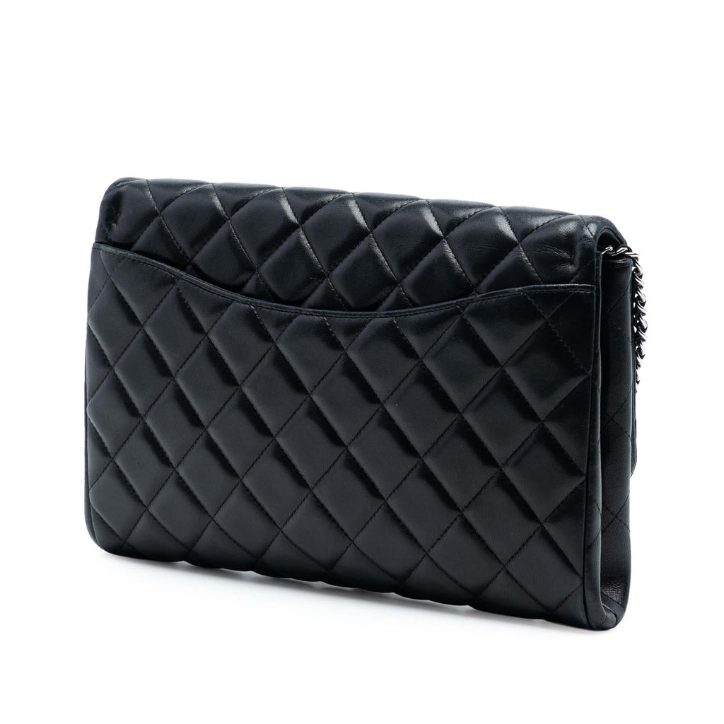 Chanel Quilted Lambskin Flap Clutch with Chain