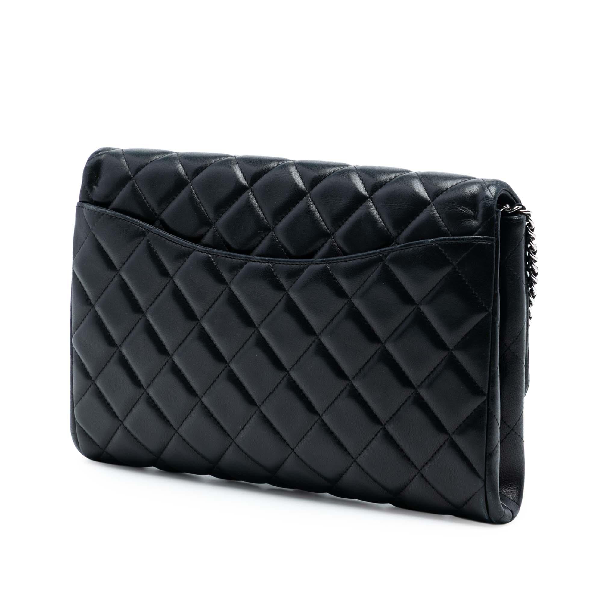 Chanel Quilted Lambskin Flap Clutch with Chain