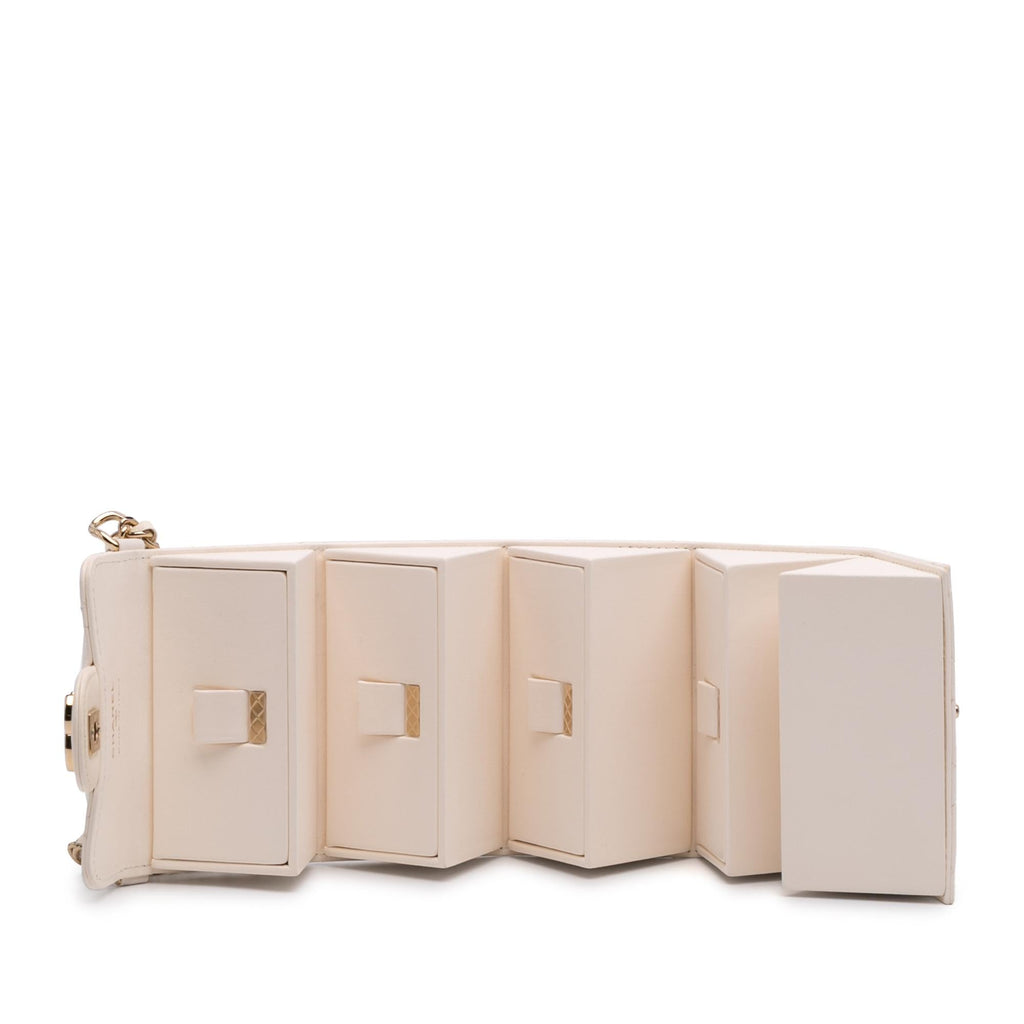 Chanel Quilted Lambskin Foldable Jewelry Box with Chain