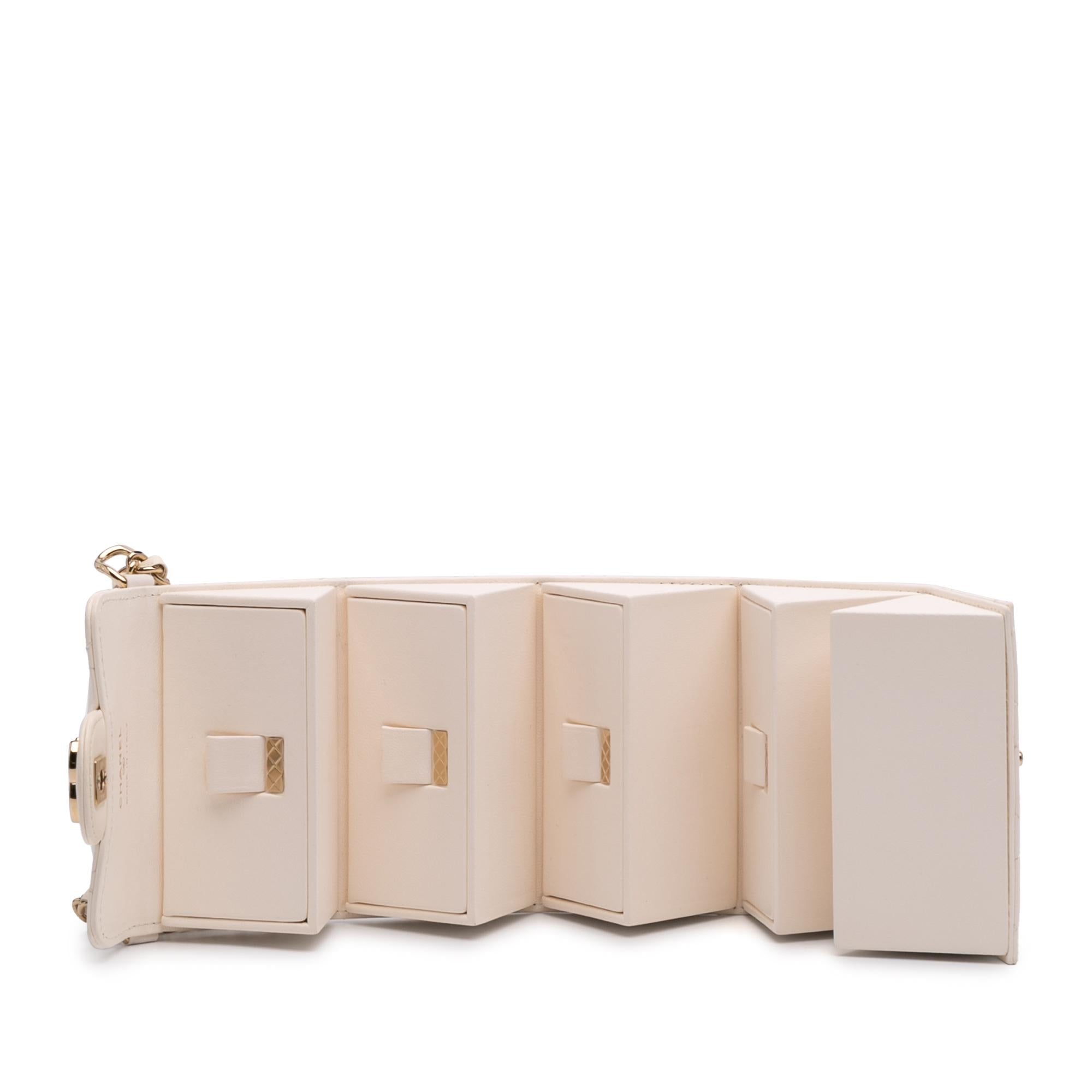 Chanel Quilted Lambskin Foldable Jewelry Box with Chain