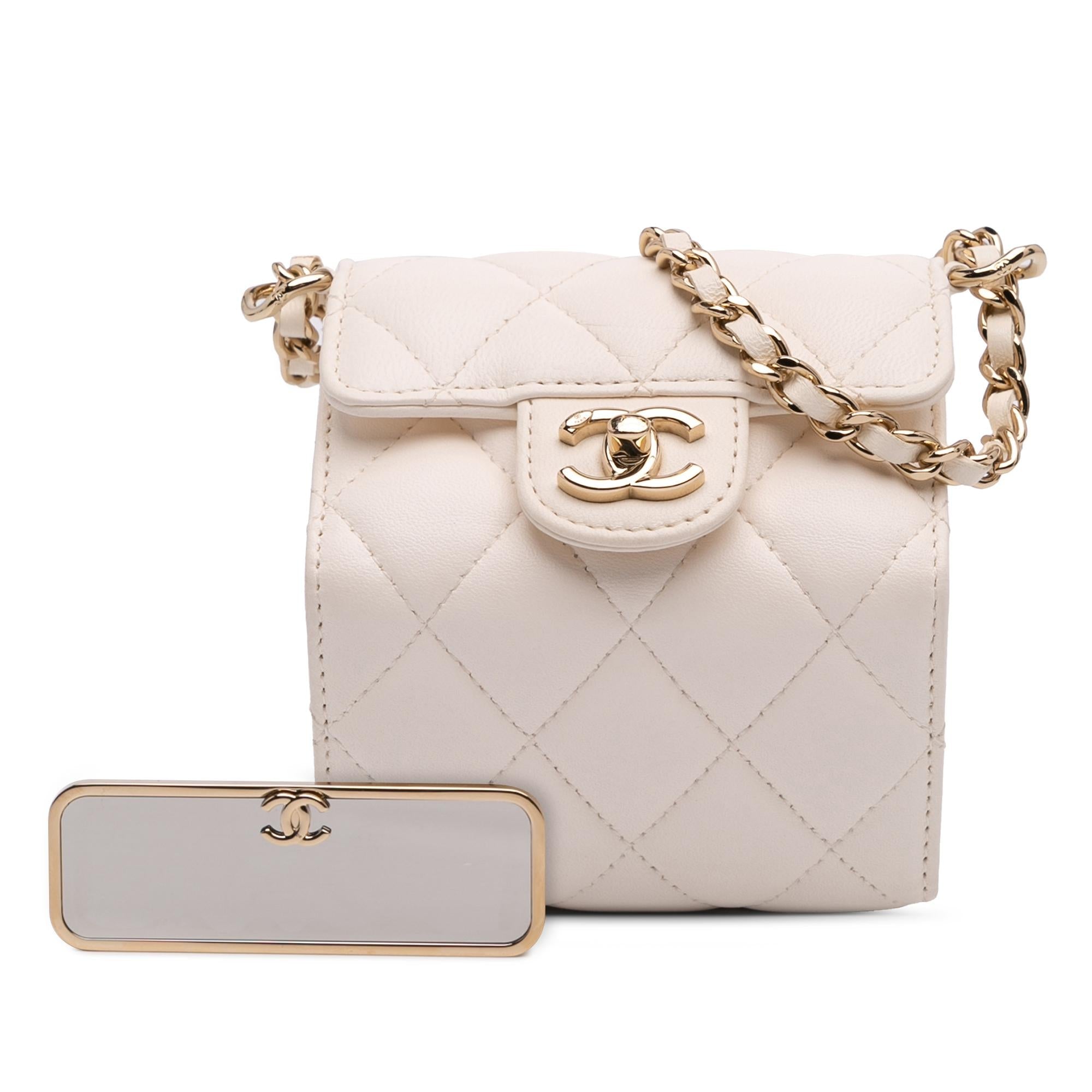 Chanel Quilted Lambskin Foldable Jewelry Box with Chain
