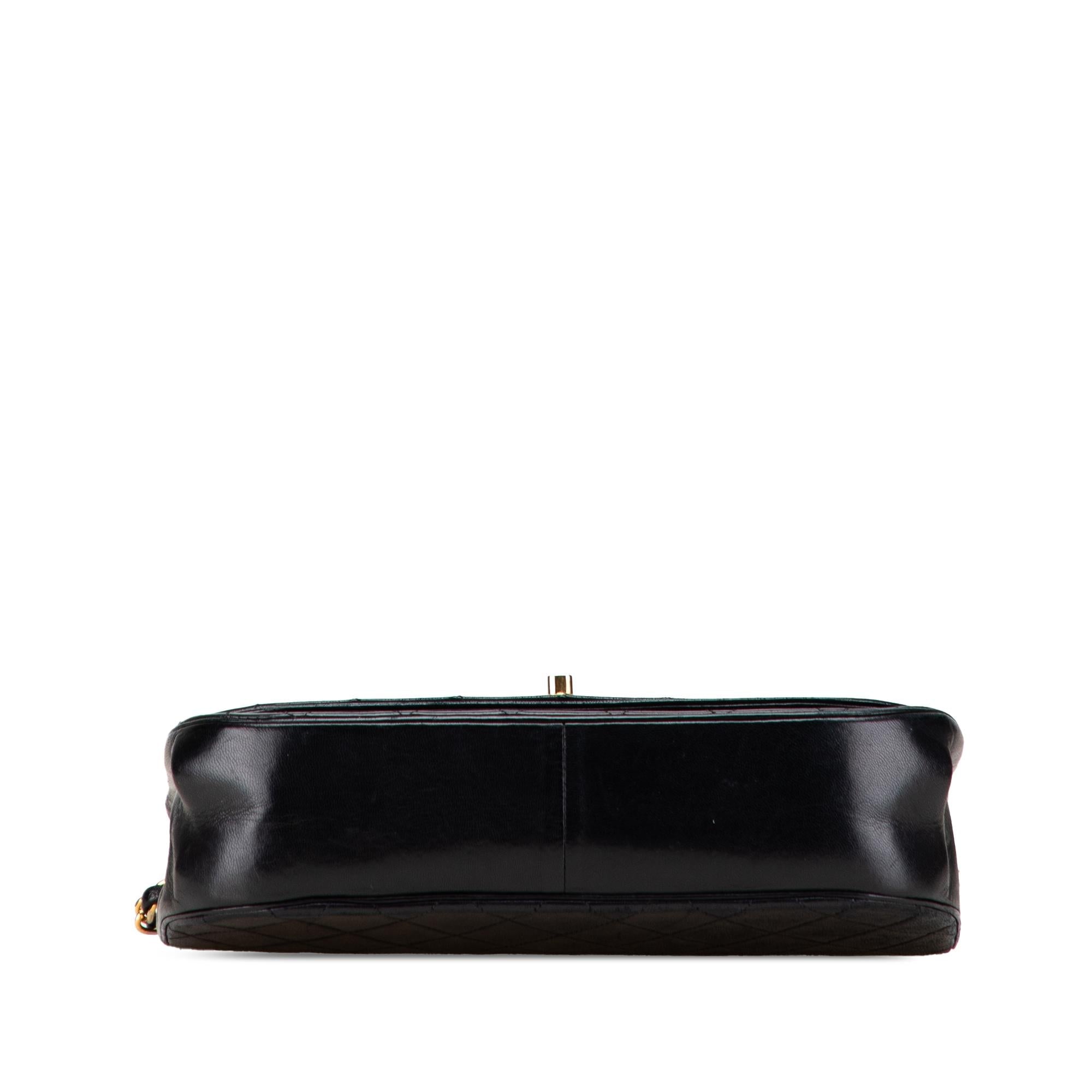 Chanel Quilted Lambskin Half Moon Double Flap