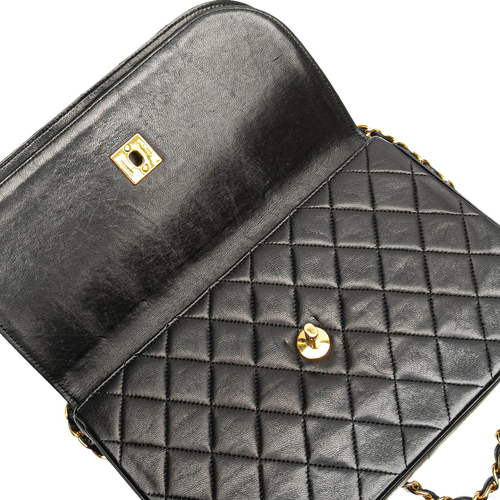 Chanel Quilted Lambskin Half Moon Double Flap