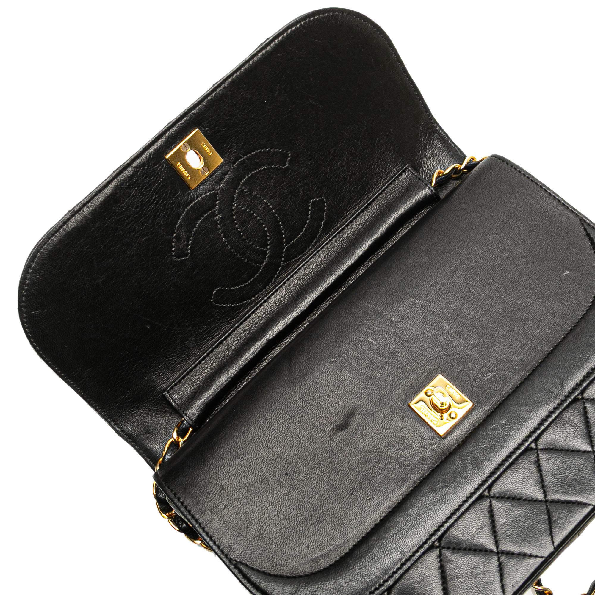 Chanel Quilted Lambskin Half Moon Double Flap