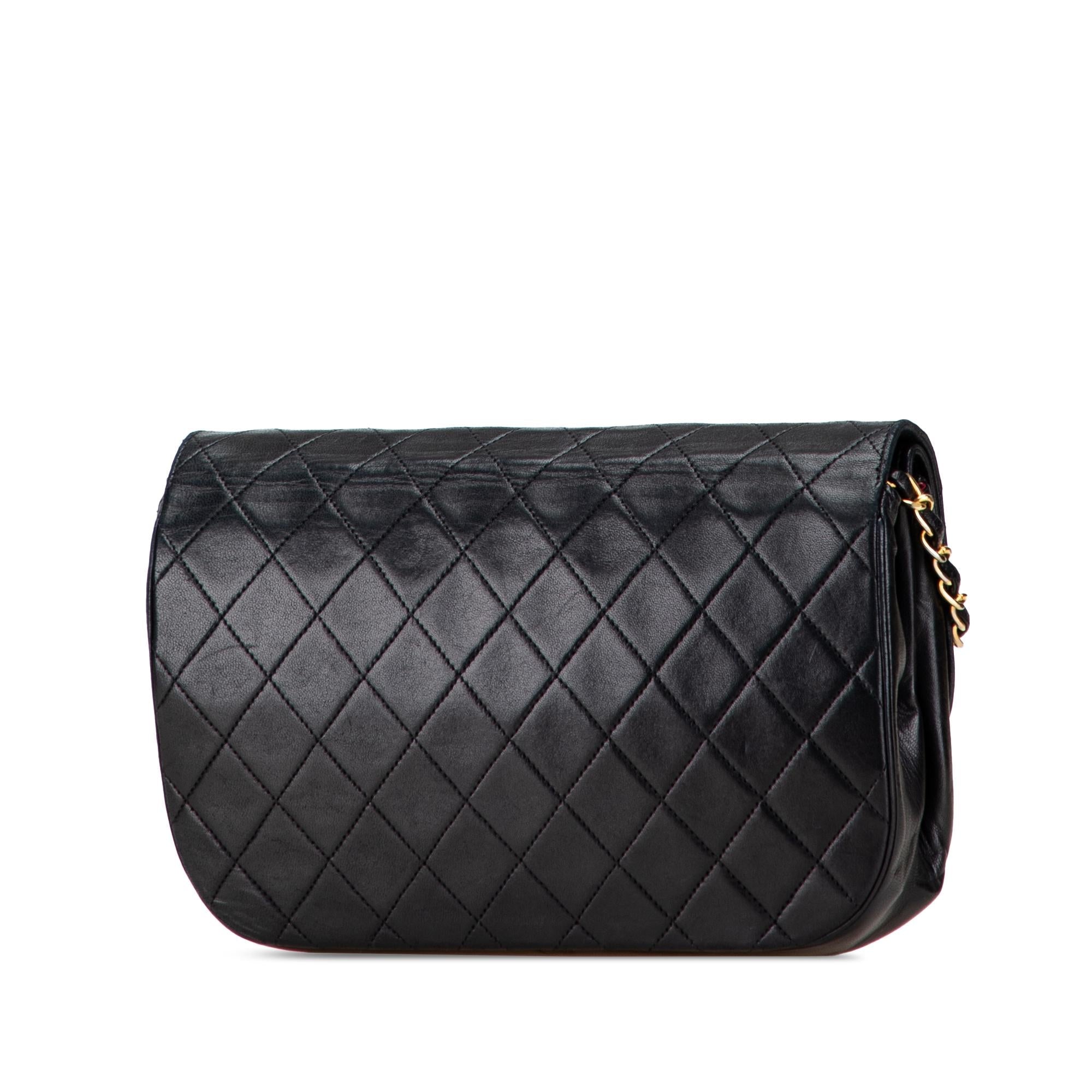 Chanel Quilted Lambskin Half Moon Double Flap