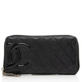 Chanel Quilted Lambskin Ligne Cambon Zip Around Wallet (SHF-zKBMJT)
