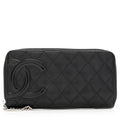 Chanel Quilted Lambskin Ligne Cambon Zip Wallet (SHF-20078)
