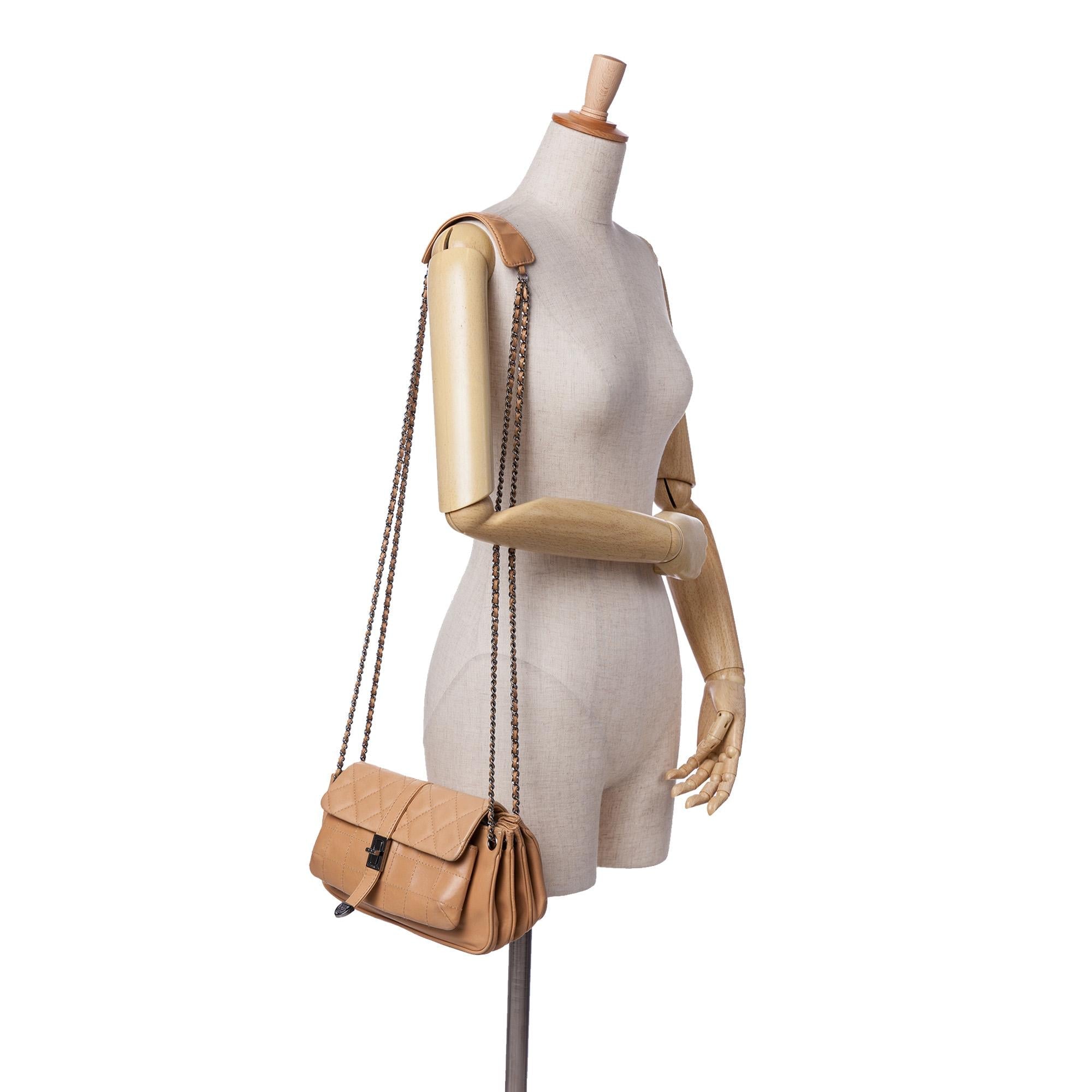 Chanel Quilted Lambskin Mademoiselle Lock Accordion Flap