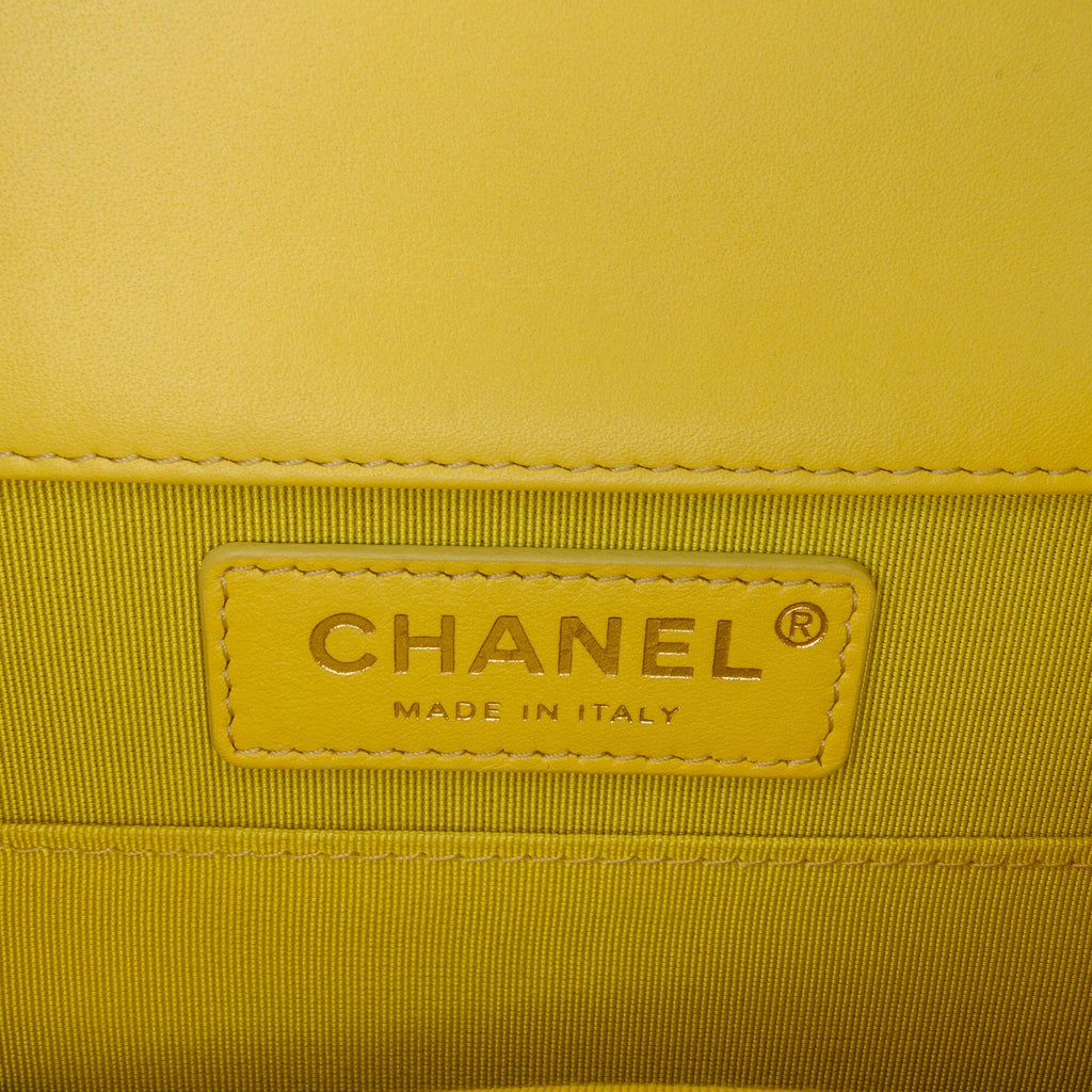 Chanel Quilted Lambskin North South Boy Flap