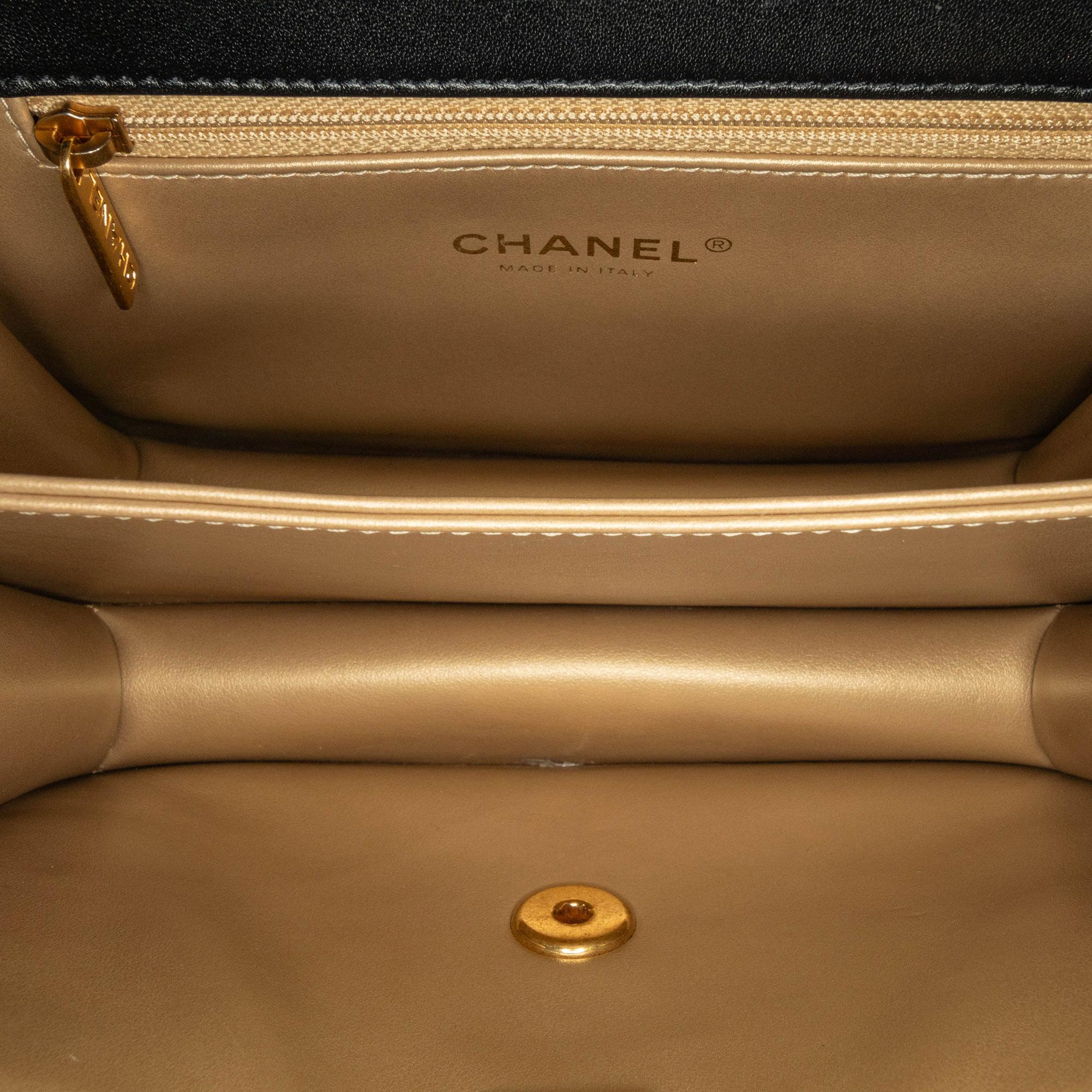 Chanel Quilted Lambskin Octagonal Buckle Crossbody