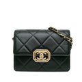 Chanel Quilted Lambskin Octagonal Buckle Crossbody