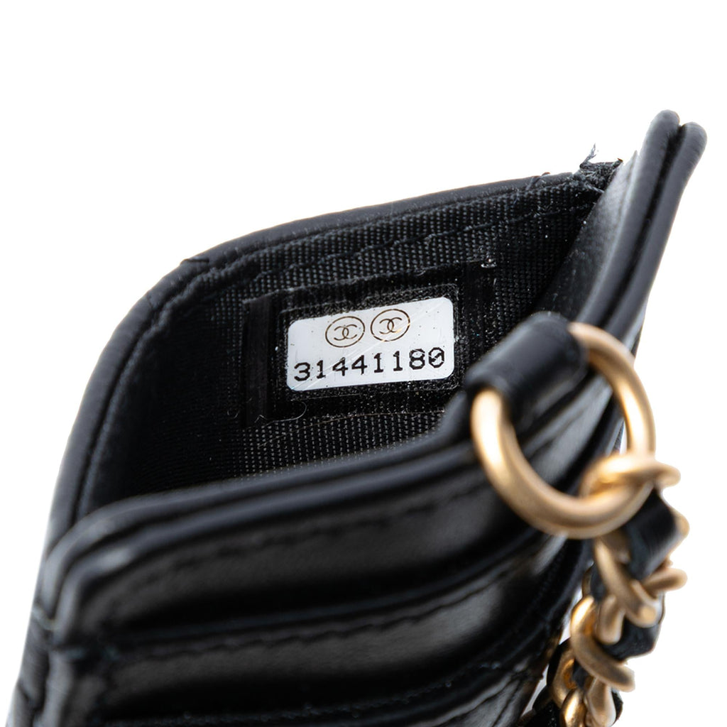 Chanel Quilted Lambskin Pearl Crown CC Wristlet Multi Pouches