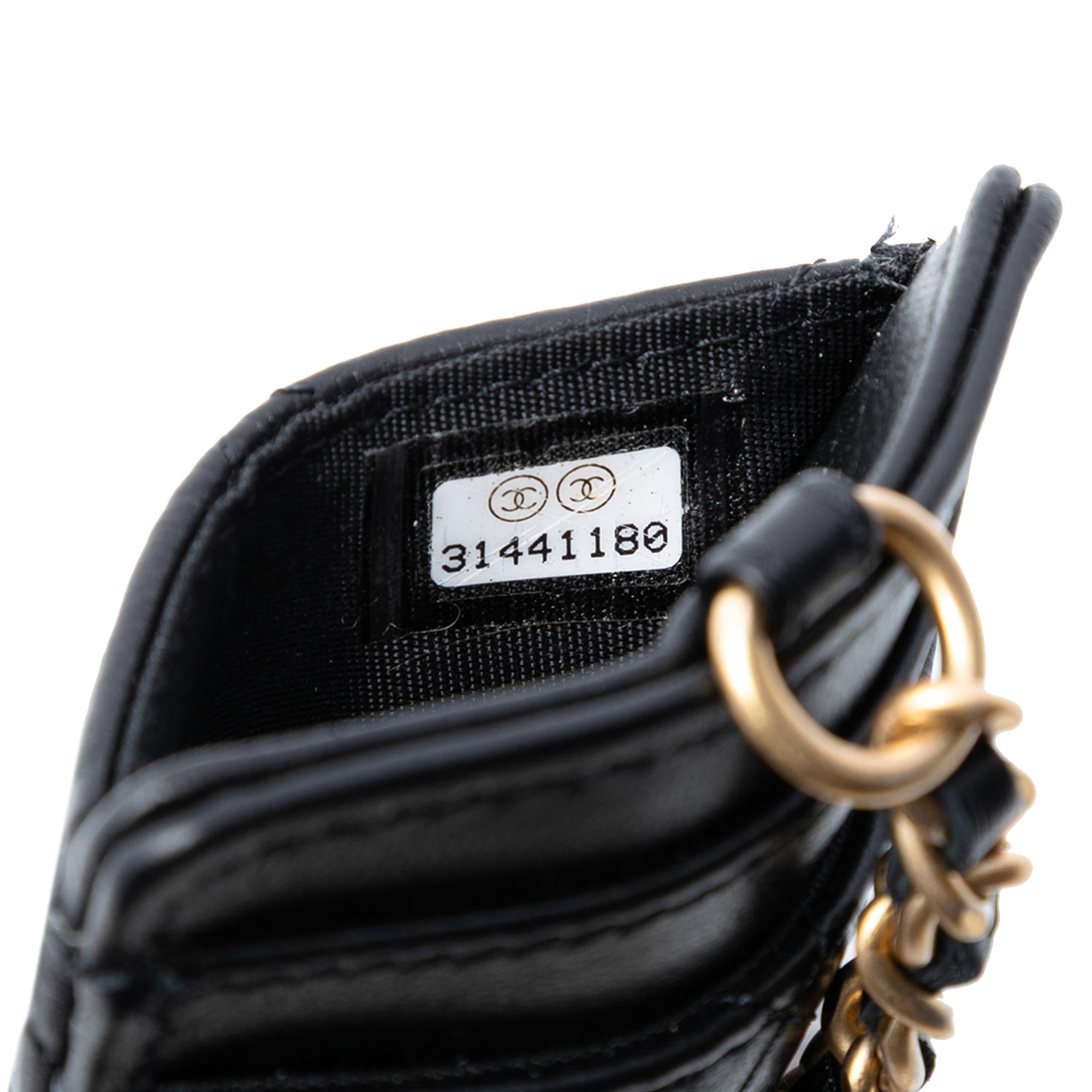Chanel Quilted Lambskin Pearl Crown CC Wristlet Multi Pouches